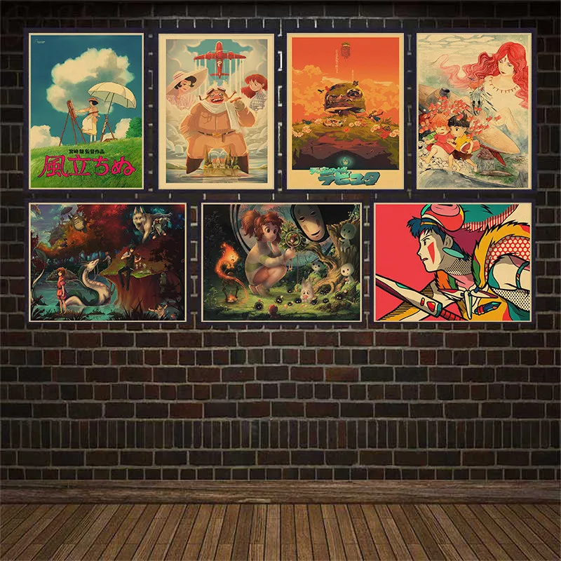 Классический Аниме фильм Hayao Miyazaki, Постер из крафт-бумаги для бара, офиса, кафе, украшения для дома 
Классический Аниме фильм Hayao Miyazaki, Постер из крафт-бумаги для бара, офиса, кафе, украшения для дома