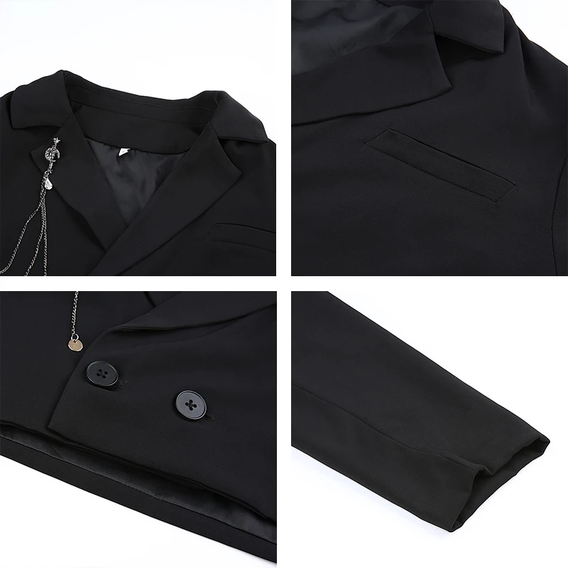 Veste Femme Blazer Rapwriter Fashion Star Brooch Notched Single-breasted Blazers Women 2021 Autumn Long Sleeve Loose Crop Jacket
Veste Femme Blazer Rapwriter Fashion Star Brooch Notched Single-breasted Blazers Women 2021 Autumn Long Sleeve Loose Crop Jacket
