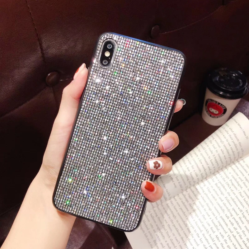 Блестящий блестящий чехол для телефона iPhone 7 6S 8 Plus X XR XS Max чехол|Бамперы| |