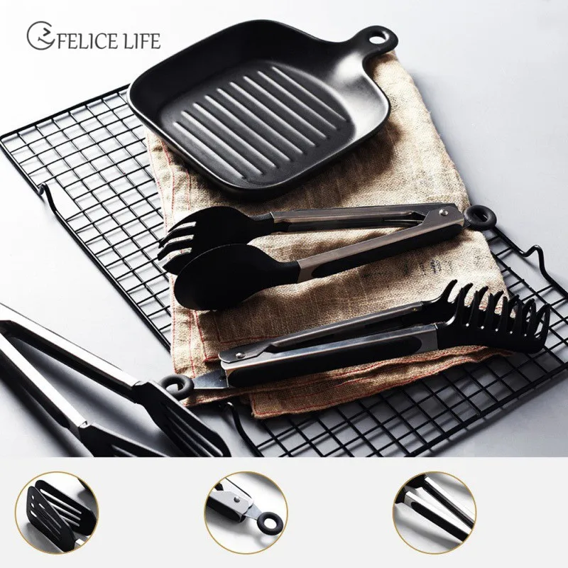 Kitchen Accessories Home Nylon Noodle Tongs Pasta Spaghetti Tongs Food Clips Stainless Steel Handle Cooking Utensils
Kitchen Accessories Home Nylon Noodle Tongs Pasta Spaghetti Tongs Food Clips Stainless Steel Handle Cooking Utensils