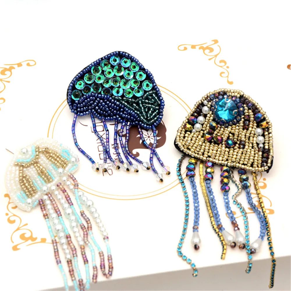 AHYONNIEX 1 piece Beaded Tassel Jellyfish Patch Embroidered Applique DIY T-shirt Coat Sweater Sew On Bag Decoration Patches
AHYONNIEX 1 piece Beaded Tassel Jellyfish Patch Embroidered Applique DIY T-shirt Coat Sweater Sew On Bag Decoration Patches