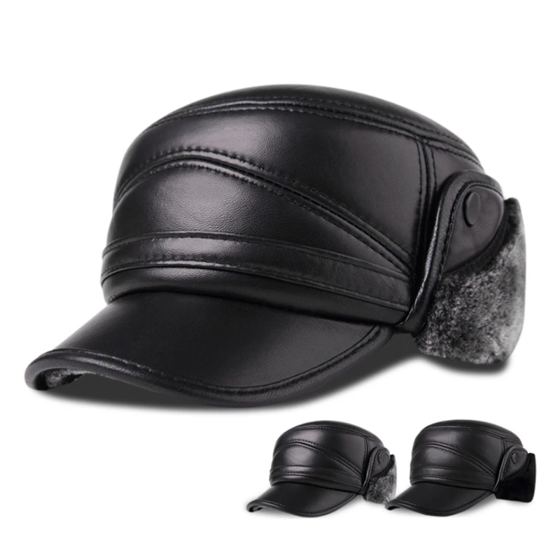 Autumn and Winter PU Leather Baseball Hat Fleece-Lined Warm Men Outdoor Sport Cap Big Size Ski Peaked Cap New Arriveal
Autumn and Winter PU Leather Baseball Hat Fleece-Lined Warm Men Outdoor Sport Cap Big Size Ski Peaked Cap New Arriveal