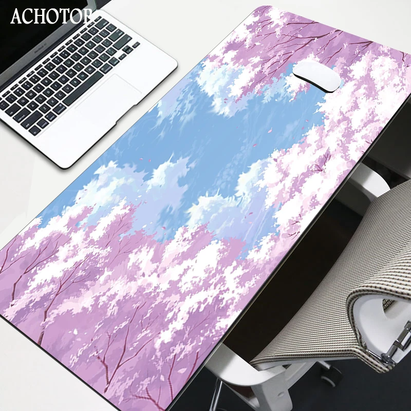 

Cherry Blossom Flower Large Gaming Mouse Pad Floral Mousepad Gamer 900x400mm Rubber Keyboard Desk Mat Table Carpet Big Mouse Mat