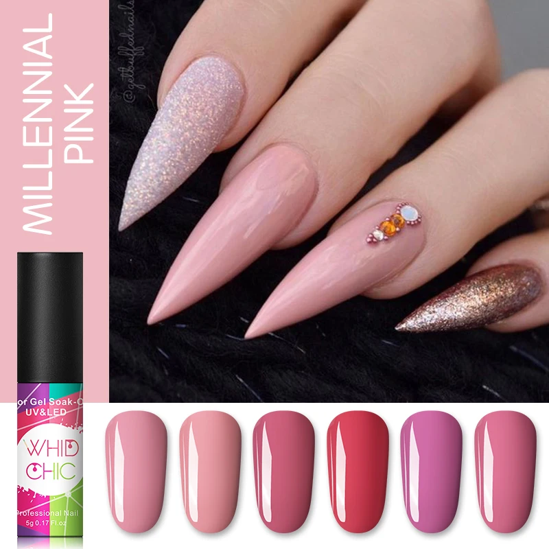 WHID CHIC Гель лак для ногтей кофейно серый матирующий цвета отмачиваемый УФ гель 5