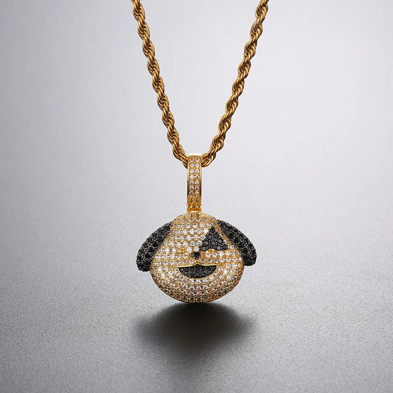 Hip hop jewelry cute spotted dog animal pendant micro set zircon trend Necklace accessories 
Hip hop jewelry cute spotted dog animal pendant micro set zircon trend Necklace accessories