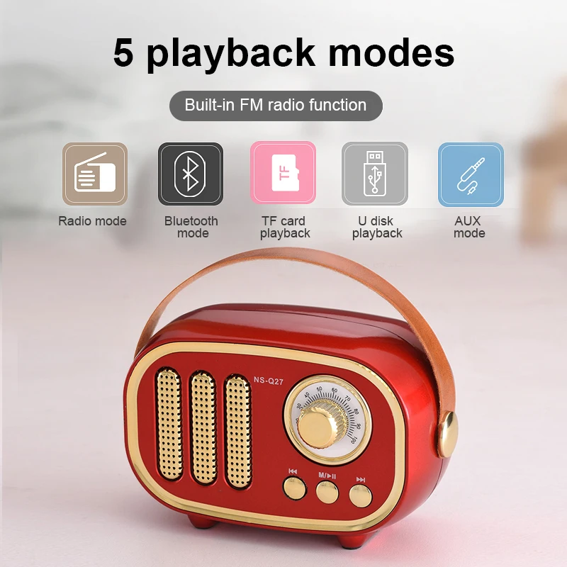 NNS NS Q27BT fm радио многофункциональный MP3 плеер портативный ручка ретро Bluetooth