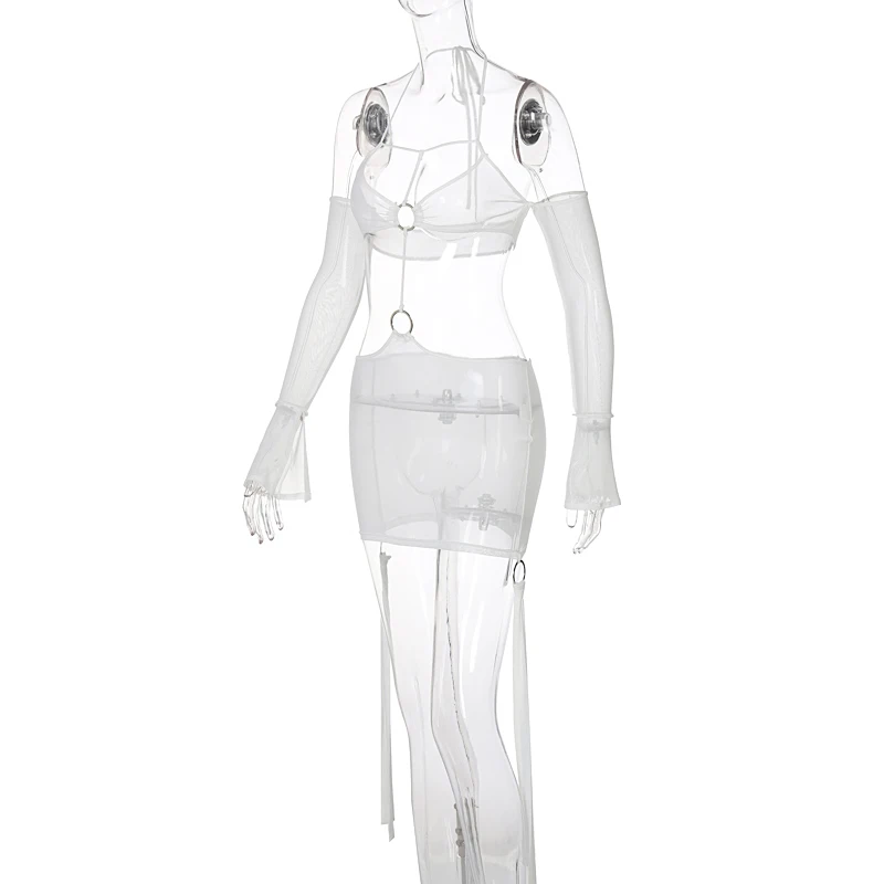 Solid Color Long Sleeveless Women One Shoulder Crop Tank Sexy Short Skirts Bandage Tie Circle Mini Bodycon Party Dress
Solid Color Long Sleeveless Women One Shoulder Crop Tank Sexy Short Skirts Bandage Tie Circle Mini Bodycon Party Dress