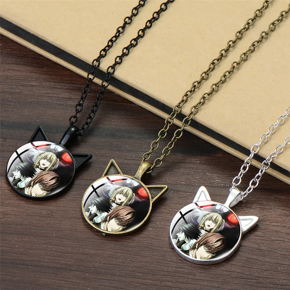 Japan Anime Death Note Pendant Necklace Light Yagami L Ryuk Ryuuku Art Pattern Glass Cabochon Choker Jewelry Gift Accessories
Japan Anime Death Note Pendant Necklace Light Yagami L Ryuk Ryuuku Art Pattern Glass Cabochon Choker Jewelry Gift Accessories