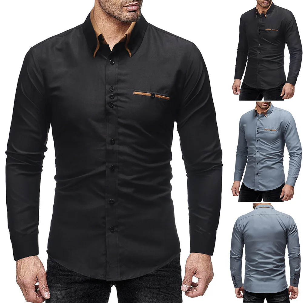 Men's Shirt Long Sleeve Turn Down Collar Color Matching Cardigan Shirt Casual Single-Breasted Patchwork Tops
Men's Shirt Long Sleeve Turn Down Collar Color Matching Cardigan Shirt Casual Single-Breasted Patchwork Tops