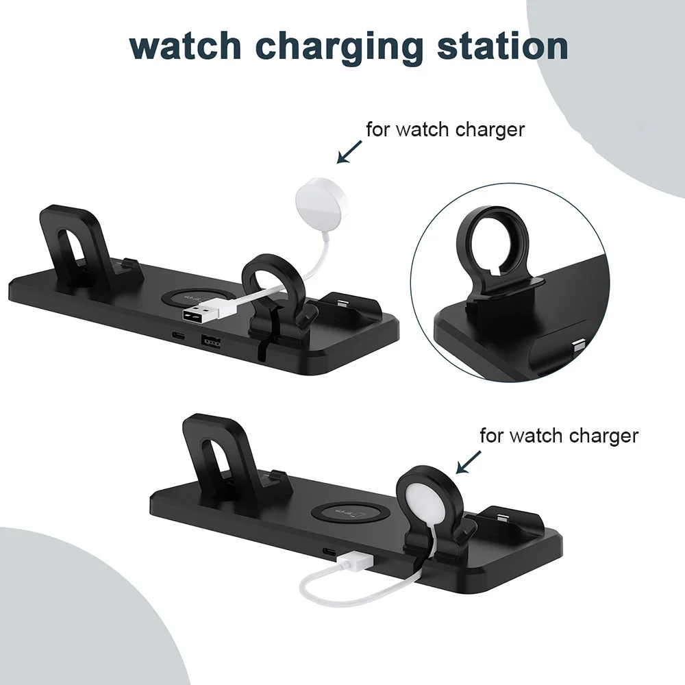 4 in 1 Wireless Charger Stand for iPhone 11 XS XR X 8 15W Fast Charging for Apple Watch 5 4 3 2 Airpods Pro Charge Dock Station
4 in 1 Wireless Charger Stand for iPhone 11 XS XR X 8 15W Fast Charging for Apple Watch 5 4 3 2 Airpods Pro Charge Dock Station