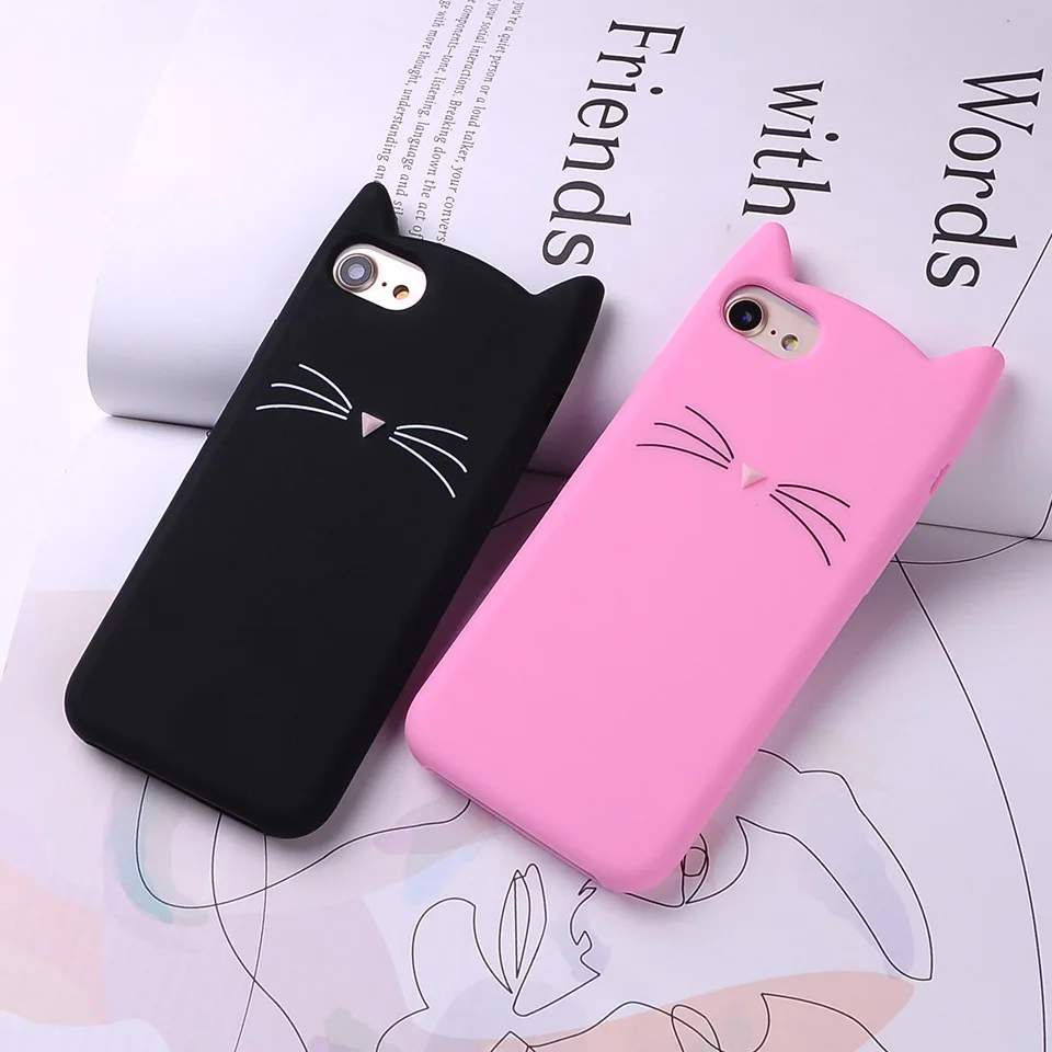 THREE DIAO для iPhone 6 6S 7 8 Plus X XS XR Max чехол 3D Милые Мультяшные животные кошачьи ушки