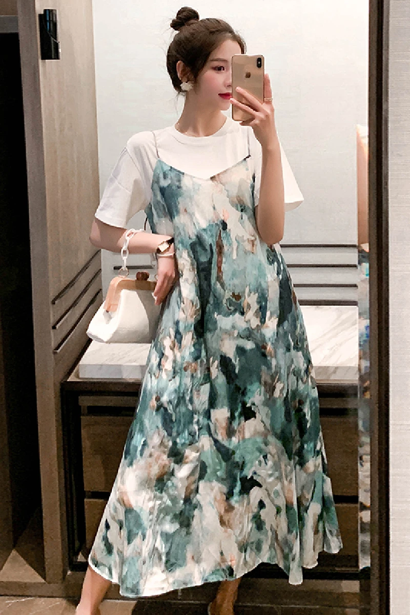 6696# Color Ink Chaotic Wrinkle Retro French Suspender Maternity Sundress Sexy Hot Beach Holiday Loose Sing Dress for Pregnant
6696# Color Ink Chaotic Wrinkle Retro French Suspender Maternity Sundress Sexy Hot Beach Holiday Loose Sing Dress for Pregnant