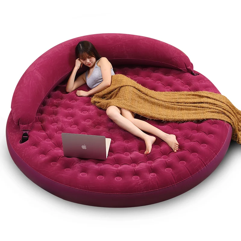 Indoor Use Round Inflatable Folding Floor Bed Foldable PVC Air Sofa/Mattress/Louge Chairs with Backrest Thickened Soft Flocking
Indoor Use Round Inflatable Folding Floor Bed Foldable PVC Air Sofa/Mattress/Louge Chairs with Backrest Thickened Soft Flocking