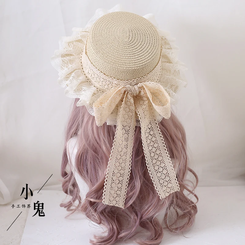 Sweet Lovely Strawhat Woven Cap Mori Girl Large Lace Wide Brim Bowknot Ribbon Straw Hat Soft Sister Lolita Travel Sunscreen Hat
Sweet Lovely Strawhat Woven Cap Mori Girl Large Lace Wide Brim Bowknot Ribbon Straw Hat Soft Sister Lolita Travel Sunscreen Hat