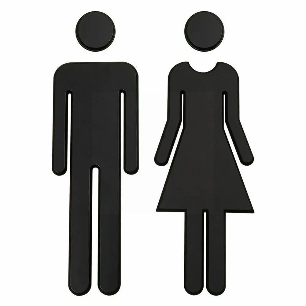 

3d Diy Man & Woman Toilet Sticker Wc Door Sign Decals Restroom Signage Plaque Sticker Removable Signs Toilet Wall Washroom D8c6