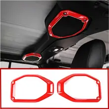 2pcs Car Top Roof Speaker Cover Trim Decor Ring Red For 2020 Jeep Gladiator JT Car modification Auto parts