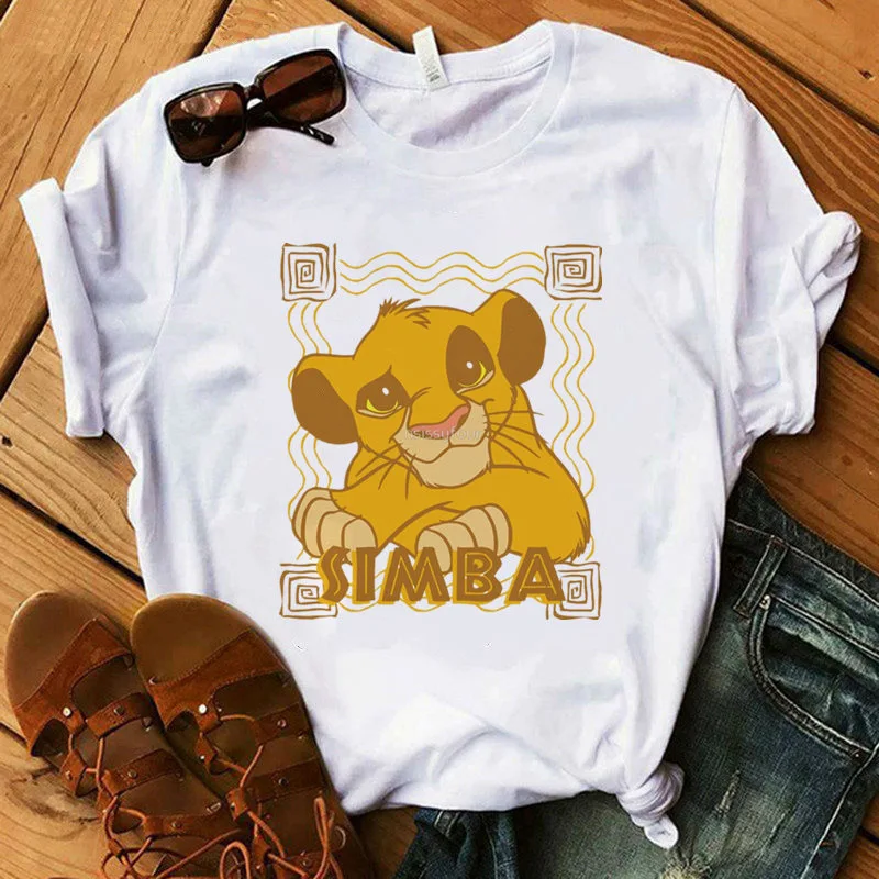 Summer Casual Women's T-shirt Ulzzang Streetwear Kawai The Lion King Print T-shirt Cartoon Simba Harajuku Short-sleeved T-shirt
Summer Casual Women's T-shirt Ulzzang Streetwear Kawai The Lion King Print T-shirt Cartoon Simba Harajuku Short-sleeved T-shirt