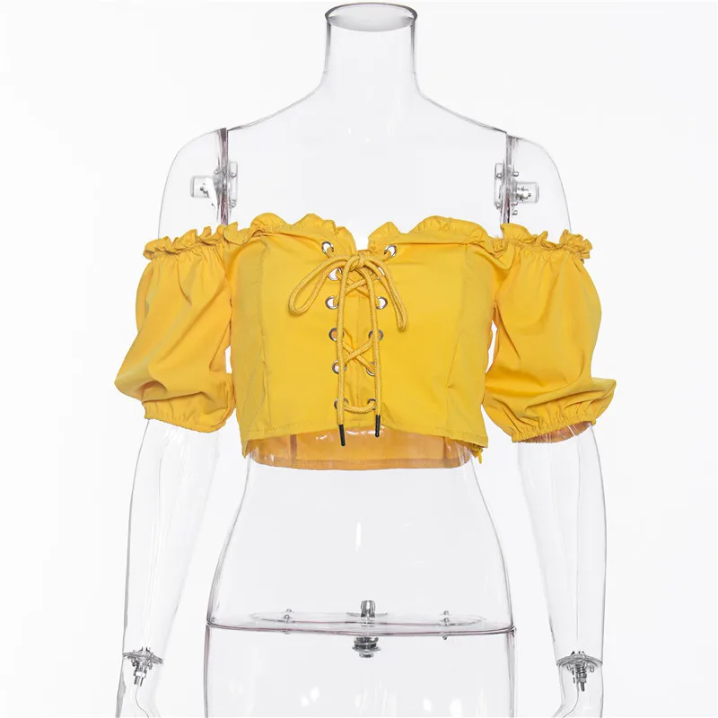 Y2k Crop Top 2021 Fashion Women Sexy Slash Neck Bandage T Shirt Ladies Streetwear Camisetas De Mujer Summer Outfits 90s Croptop
Y2k Crop Top 2021 Fashion Women Sexy Slash Neck Bandage T Shirt Ladies Streetwear Camisetas De Mujer Summer Outfits 90s Croptop