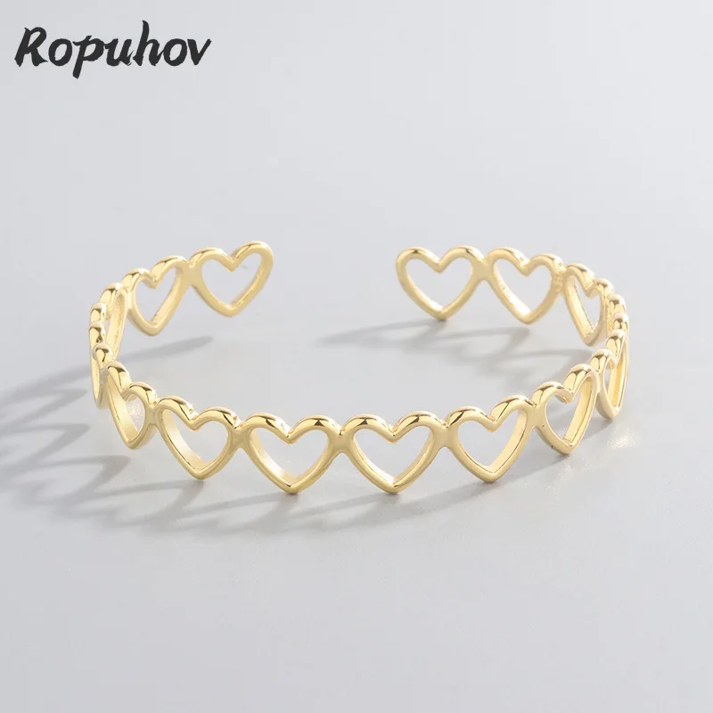 Новинка 2021, модные корейские ювелирные изделия ROPUHOV, Модный женский браслет с сердцем и вырезами, простой стиль, персонализированный
Новинка 2021, модные корейские ювелирные изделия ROPUHOV, Модный женский браслет с сердцем и вырезами, простой стиль, персонализированный