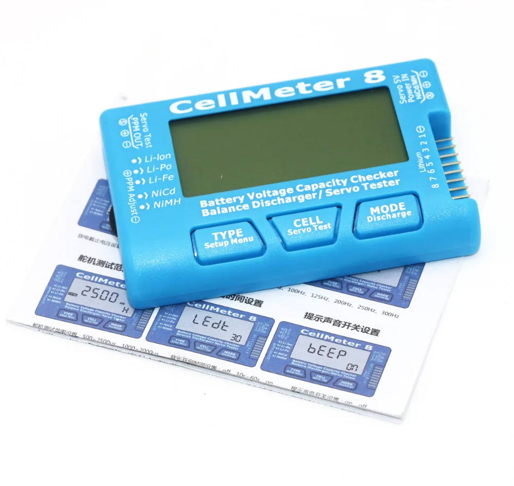 Устройство для проверки напряжения аккумулятора CellMeter 8, многофункциональный прибор для проверки емкости аккумулятора, разрядника, серводвигателя AIO, для РУ дрона, транспортного средства, литий-полимерных батарей
Устройство для проверки напряжения аккумулятора CellMeter 8, многофункциональный прибор для проверки емкости аккумулятора, разрядника, серводвигателя AIO, для РУ дрона, транспортного средства, литий-полимерных батарей