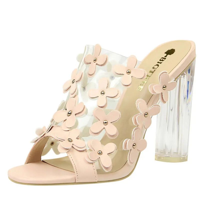 Fashion Crystal High Heel Transparent Word Small Flowers Sweet Women Shoes Casual Sandals and Slippers Zapatos Mujer Large Size
Fashion Crystal High Heel Transparent Word Small Flowers Sweet Women Shoes Casual Sandals and Slippers Zapatos Mujer Large Size