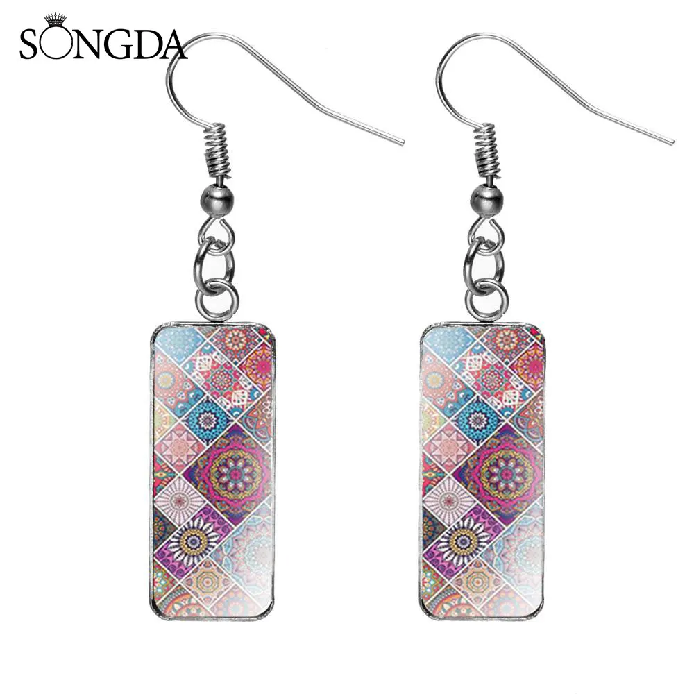 Bohemian Series Polish Folk Art Patterns Rectangular Drop Earrings Glass Cabochon Art Picture Cosplay Earring for Women Gifts
Bohemian Series Polish Folk Art Patterns Rectangular Drop Earrings Glass Cabochon Art Picture Cosplay Earring for Women Gifts