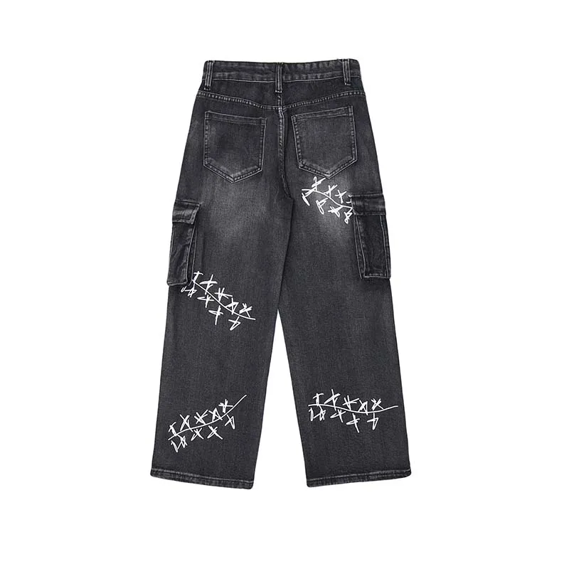 221SS Jeans Men's BF Harajuku Fashion Brand Street Casual Fashion graffiti loose denim jeans N1173
221SS Jeans Men's BF Harajuku Fashion Brand Street Casual Fashion graffiti loose denim jeans N1173