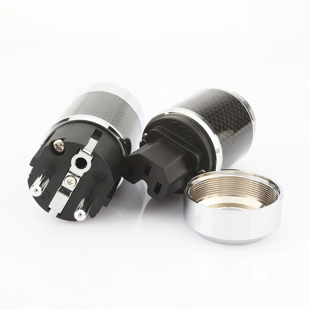 Hi-end Carbon Fiber Rhodium Plated AC Power Plug IEC Male and Female Connector Hifi 2 Pins EU EUR Schuko Power Cable
Hi-end Carbon Fiber Rhodium Plated AC Power Plug IEC Male and Female Connector Hifi 2 Pins EU EUR Schuko Power Cable