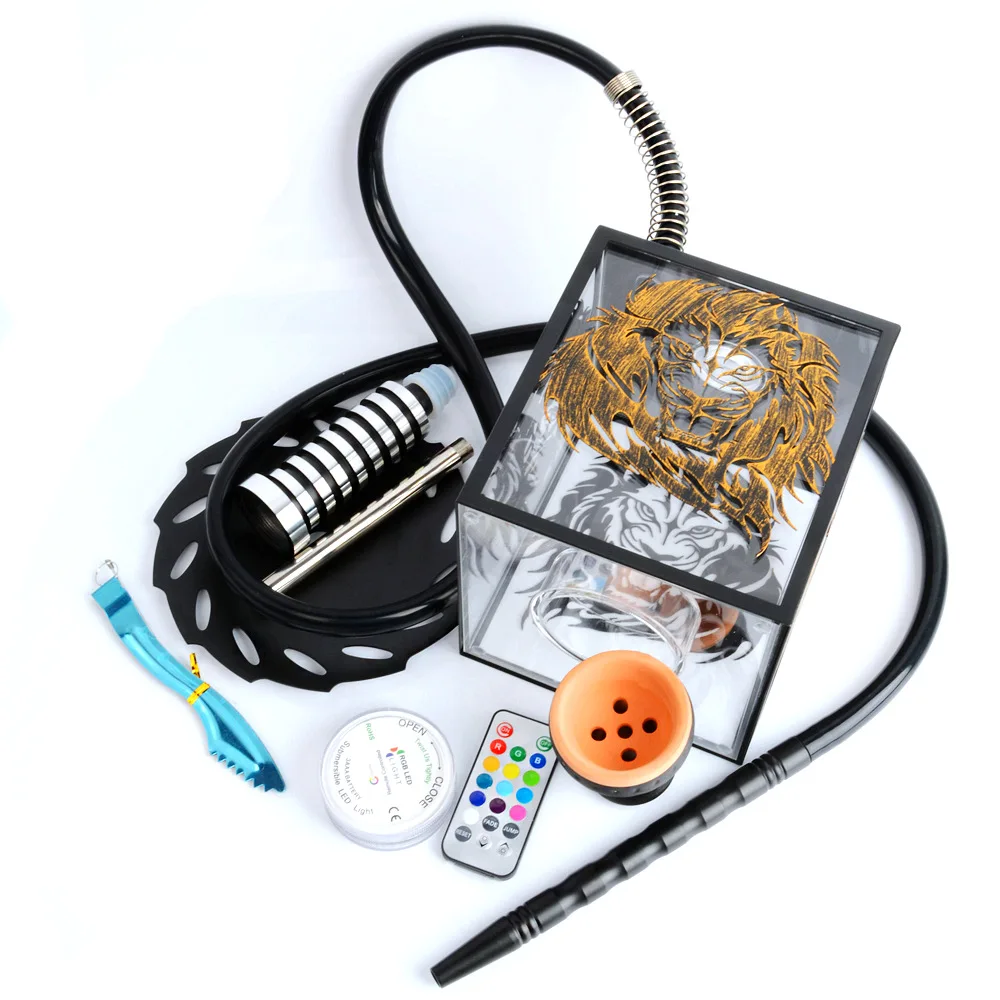 Luxury Cube Hookah Set Arabic Hookah Acrylic Transparent Lion Hookah Cool LED Light Shisha Bar Chicha Narguile Nargile Smoking
Luxury Cube Hookah Set Arabic Hookah Acrylic Transparent Lion Hookah Cool LED Light Shisha Bar Chicha Narguile Nargile Smoking