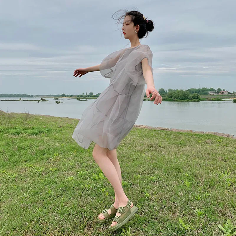 XITAO Solid Color Mesh Puff Sleeve Dress Fashion Splicing Casual Women 2021 Summer New Simplicity Trendy All-match WMD0052
XITAO Solid Color Mesh Puff Sleeve Dress Fashion Splicing Casual Women 2021 Summer New Simplicity Trendy All-match WMD0052