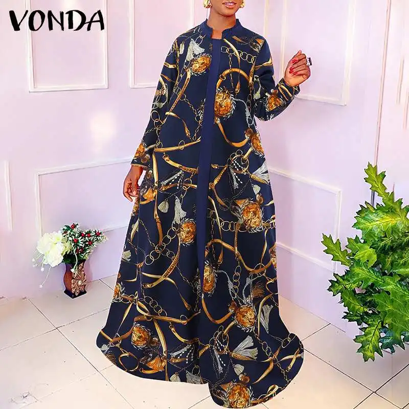 VONDA Oversized Dresses Women Vintage Printed Pleated Robe Autumn Sexy Long Sleeve Casual Party Vestidos Bohemian Maxi Sundress
VONDA Oversized Dresses Women Vintage Printed Pleated Robe Autumn Sexy Long Sleeve Casual Party Vestidos Bohemian Maxi Sundress