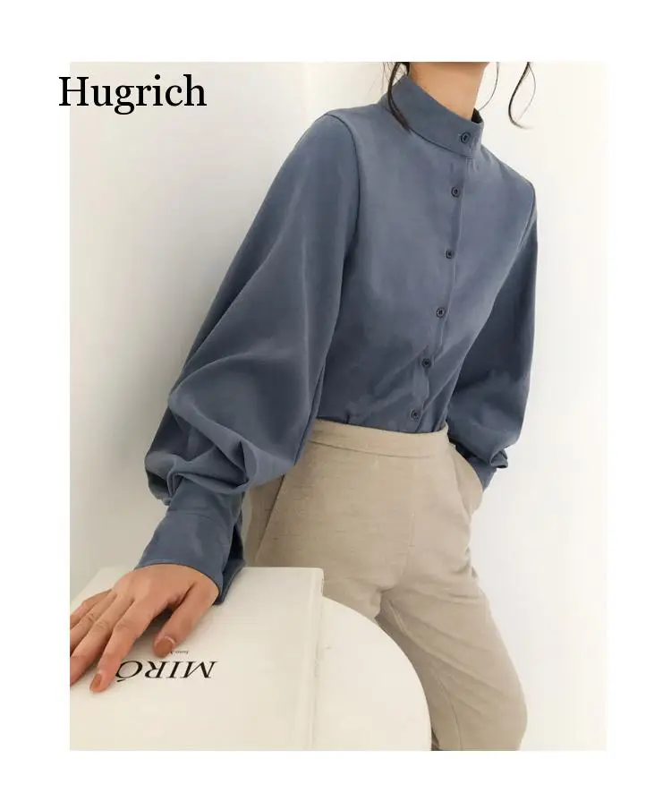 2021 Fashion Women Blouse Shirt Lantern Long Sleeve Women Shirts Solid Stand Collar Office Blouse Womens Tops and Blouses 
2021 Fashion Women Blouse Shirt Lantern Long Sleeve Women Shirts Solid Stand Collar Office Blouse Womens Tops and Blouses