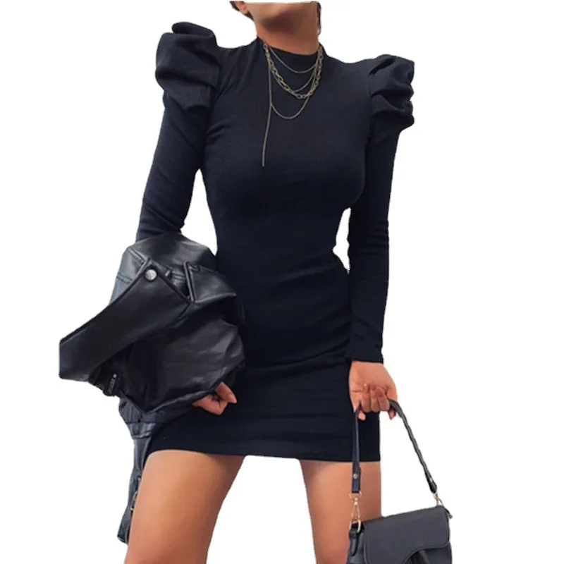 Long Puff Sleeve 2021 Casual Dress Bodycon Women Black Mini Knitted Bandage Casual Autumn Winter Sexy Club Dresses Party
Long Puff Sleeve 2021 Casual Dress Bodycon Women Black Mini Knitted Bandage Casual Autumn Winter Sexy Club Dresses Party