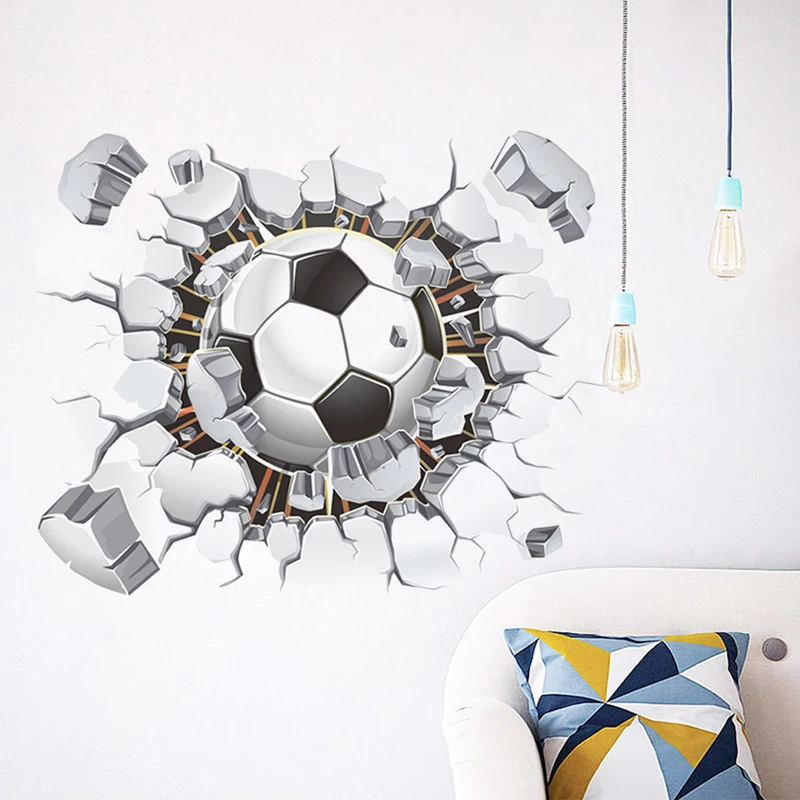Creative flying football Broken wall sticker window view home decor decals for boys room living room sports stickers decorations
Creative flying football Broken wall sticker window view home decor decals for boys room living room sports stickers decorations