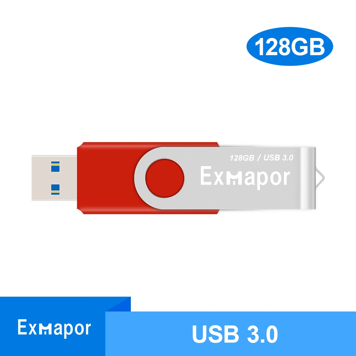 

Флэш-накопитель USB флеш-накопитель USB 3,0 128 ГБ с поворотным дизайном на 360 °, ускоряет работу флеш-накопителя до 100 МБ/с. для хранения данных и резервного копирования