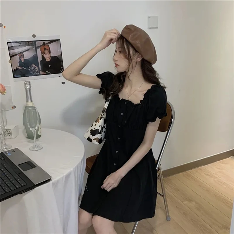 Korean Style Sweet Slash Neck Ruffle Women Dress Summer High Waist Single-breasted Outfits For Women New Casual Slim Party Dress
Korean Style Sweet Slash Neck Ruffle Women Dress Summer High Waist Single-breasted Outfits For Women New Casual Slim Party Dress