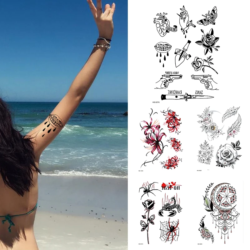 

1Sheet Butterfly Waterproof Temporary Tattoo Sticker ,Women Fashion Arm Sleeve Fake Tattoos For Girls Kids