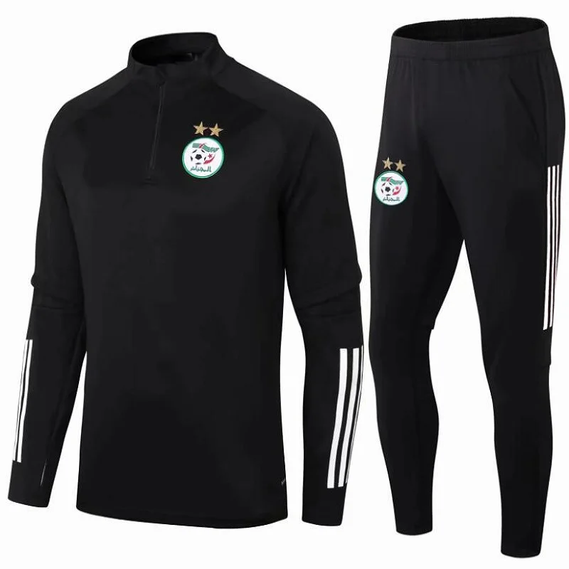 

2021 Algeria Men+Kids soccer tracksuit jacket Survetement 20 21 maillot de foot FEGHOUL MAHREZ BOUNEDJAH football training suit