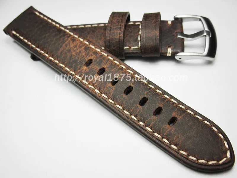 

Crazy Horse Skin Vintage Genuine Leather Handmade Watchbands Belt 20mm 21mm 22mm 24mm Cowhide Watch Band Strap Brown Wristband