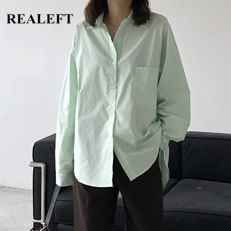 REALEFT Новое поступление Модная хлопковая рубашка с отложным воротником на пуговицах длинный рукав свободного кроя женские блузки повседнев...
REALEFT Новое поступление Модная хлопковая рубашка с отложным воротником на пуговицах длинный рукав свободного кроя женские блузки повседнев...