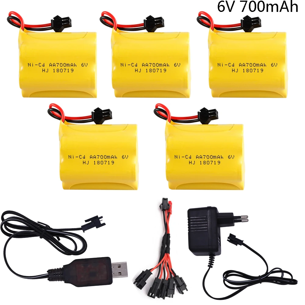 6v 700mAh NI CD батарея SM вилка и зарядное устройство набор для RC игрушки автомобили