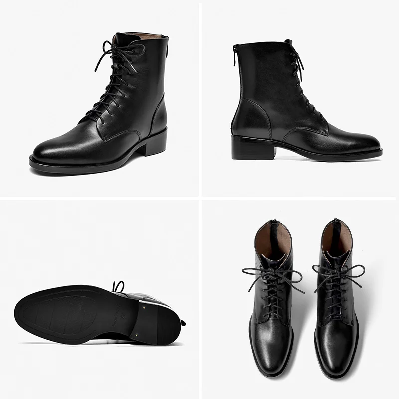 Women Boots Ankle Length Genuine Cow Leather Lace-Up Decoration with Back Zipper Round Toe Women Boots Handmade BeauToday 03805
Women Boots Ankle Length Genuine Cow Leather Lace-Up Decoration with Back Zipper Round Toe Women Boots Handmade BeauToday 03805