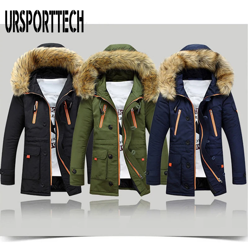 URSPORTTECH Fashion Winter Jacket Men 2019 New Thick Casual Fur Collar Windproof Parkas Cotton Padded Warm Coat Hooded Jackets
URSPORTTECH Fashion Winter Jacket Men 2019 New Thick Casual Fur Collar Windproof Parkas Cotton Padded Warm Coat Hooded Jackets