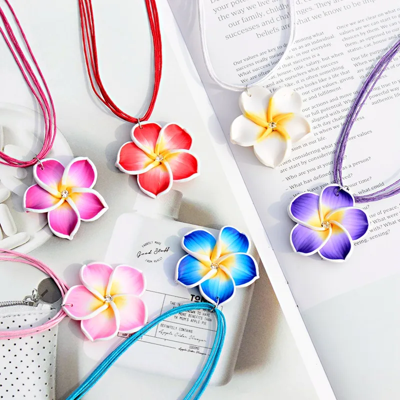 Модные комплекты украшений для маленьких девочек с цветком пластиковая Подвеска