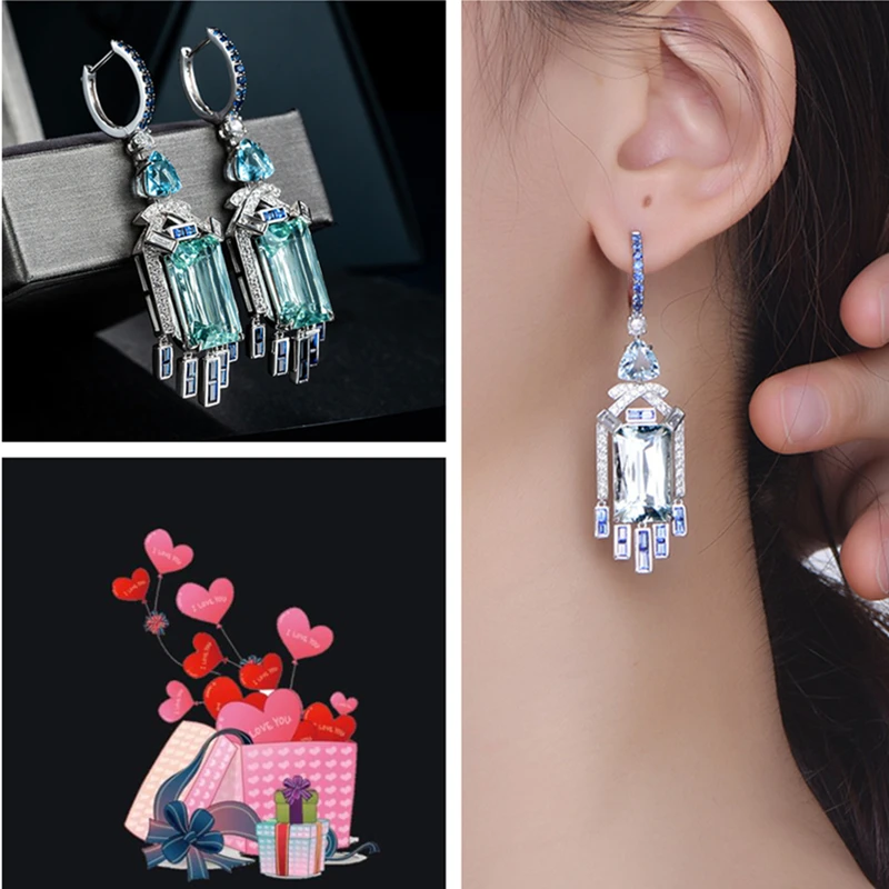 New Arrival Rectangle Crystal Green Tassel Earrings For Lady Engagement Accessories Shiny Silver 925 Hoops Women Drop Earrings
New Arrival Rectangle Crystal Green Tassel Earrings For Lady Engagement Accessories Shiny Silver 925 Hoops Women Drop Earrings