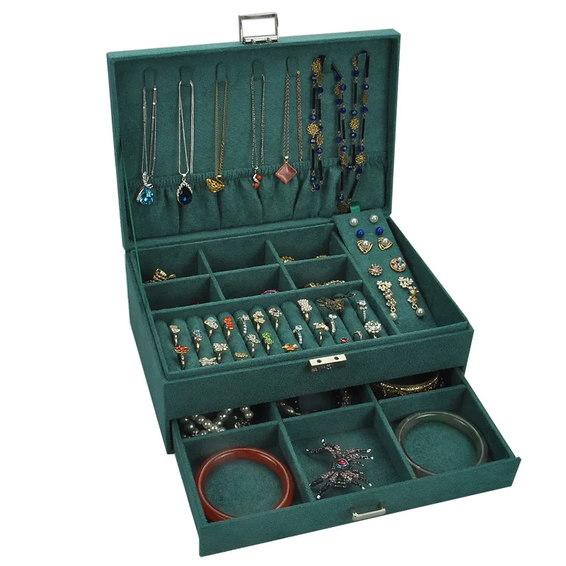 Multi-Function Jewelry Box Dual-Layer Jewelry Organizer for Necklace Rings Earring Portable Leather Jewelry Case with Drawer
Multi-Function Jewelry Box Dual-Layer Jewelry Organizer for Necklace Rings Earring Portable Leather Jewelry Case with Drawer