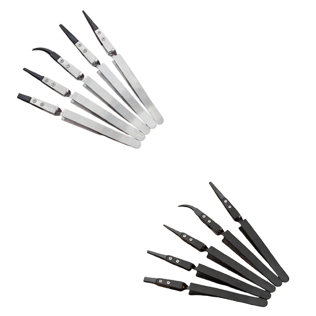 5Pcs ESD Precision Tweezers Set Stainless Steel Maintenance Repair Tool Kit Anti Static Model Making Hand Tool
5Pcs ESD Precision Tweezers Set Stainless Steel Maintenance Repair Tool Kit Anti Static Model Making Hand Tool