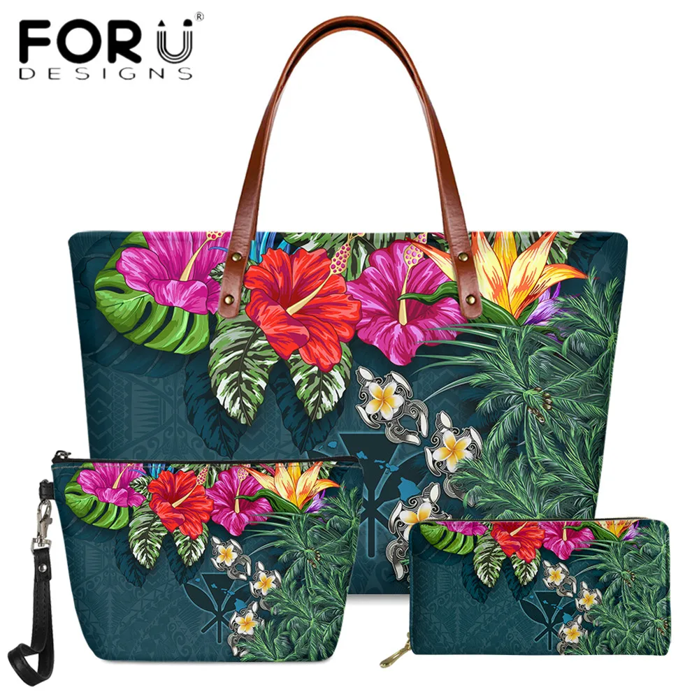 FORUDESIGNS Hot Style Hawaiian Polynesian Turtle Flower Pattern Print 3pcs Set Women Shoulder Bag And Clutch Purse Bolsa Mujer
FORUDESIGNS Hot Style Hawaiian Polynesian Turtle Flower Pattern Print 3pcs Set Women Shoulder Bag And Clutch Purse Bolsa Mujer