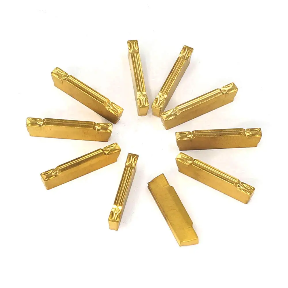 10 Pcs/Box Industrial Tools MGMN200-G(2MM) Tin Coated Carbide Inserts, for MGEHR MGIVR Lathe Grooving Cut-Off Tool
10 Pcs/Box Industrial Tools MGMN200-G(2MM) Tin Coated Carbide Inserts, for MGEHR MGIVR Lathe Grooving Cut-Off Tool