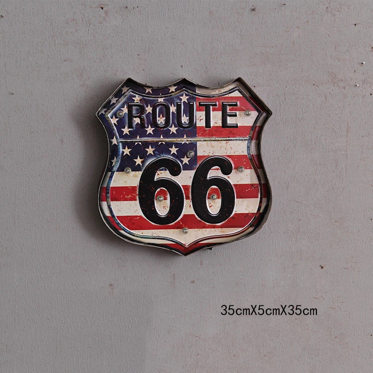 Wrought iron led lamp creative wall decoration new american road 66 bar cafe restaurant wall shield shape art decoration
Wrought iron led lamp creative wall decoration new american road 66 bar cafe restaurant wall shield shape art decoration